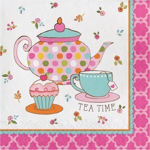 Tea Time Napkins + Storage Bag 15pkg 2ply 240ct